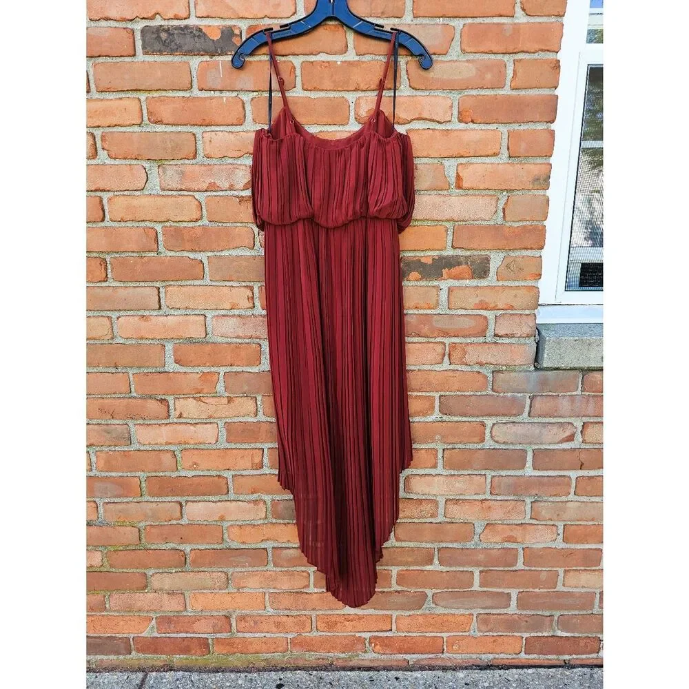 ✨New BCBGeneration Burnt Orange| Hi-Low| Pleated Dress